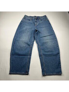 Old Navy Medium Wash Denim Barrel Leg Jeans 8